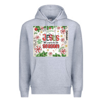 Heather Grey christian christmas  jesus the reason Premium Hoodie - MaliasSmallBusiness