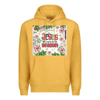 Mustard christian christmas  jesus the reason Premium Hoodie - MaliasSmallBusiness