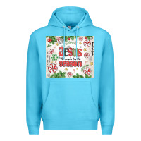 Ocean Blue christian christmas  jesus the reason Premium Hoodie - MaliasSmallBusiness