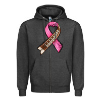 Charcoal Heather breast cancer sport ribbons Zipper Hoodie - AdoDesignShop