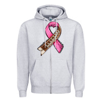 Heather Grey breast cancer sport ribbons Zipper Hoodie - AdoDesignShop