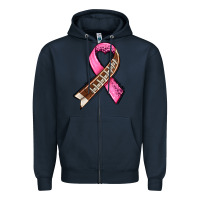 Navy breast cancer sport ribbons Zipper Hoodie - AdoDesignShop