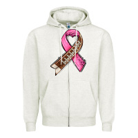 Oatmeal Heather breast cancer sport ribbons Zipper Hoodie - AdoDesignShop