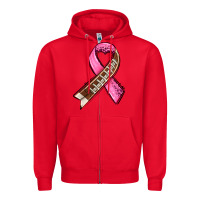 Red breast cancer sport ribbons Zipper Hoodie - AdoDesignShop
