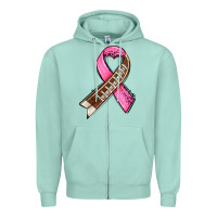 Seafoam breast cancer sport ribbons Zipper Hoodie - AdoDesignShop