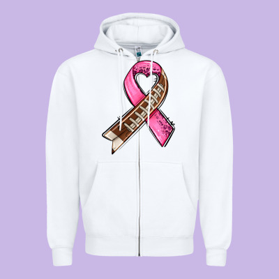 Breast Cancer Sport Ribbons Zipper Hoodie Designed By Adodesignshop