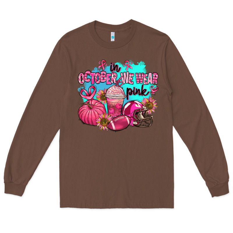In October We Wear Pink American Football Long Sleeve Tee by AdoDesignShop | Teevron