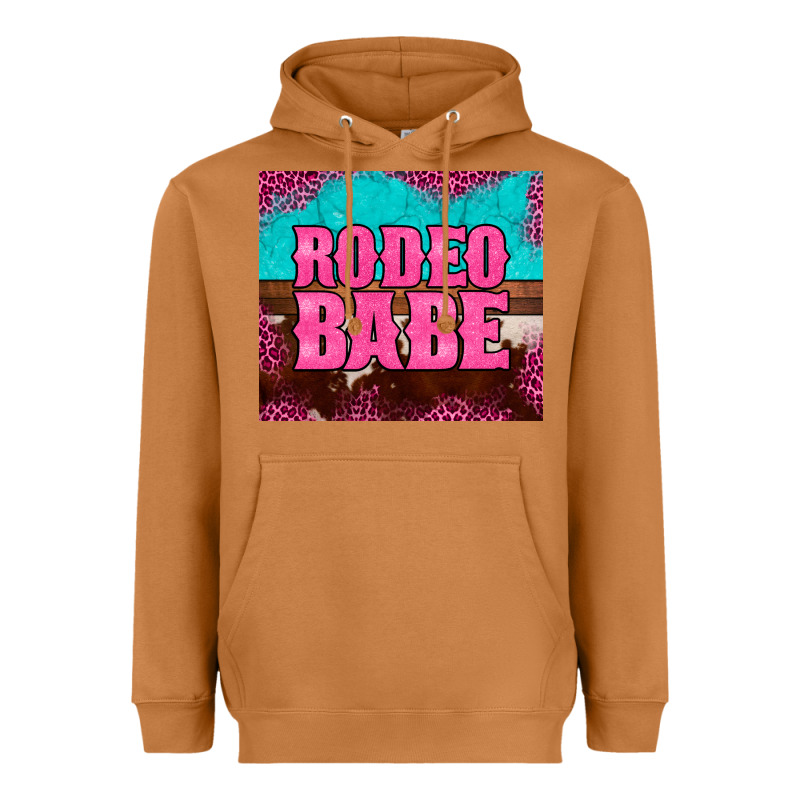 Rodeo Babe Cowhide Leopard Turquoise Heavyweight Hoodie by BarkalooDesign | Teevron