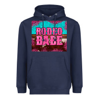 Navy rodeo babe cowhide leopard turquoise Heavyweight Hoodie - BarkalooDesign