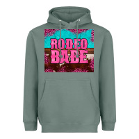 Sage rodeo babe cowhide leopard turquoise Heavyweight Hoodie - BarkalooDesign