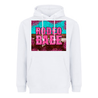 White rodeo babe cowhide leopard turquoise Heavyweight Hoodie - BarkalooDesign