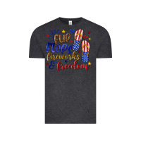 Vintage Black flip flops fireworks and freedom Vintage Tee - texasbilliewilder