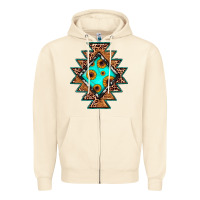 Sandshell aztec leopard turquoise sunflower Zipper Hoodie - JahusDesignShop