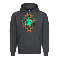 Smoke aztec leopard turquoise sunflower Zipper Hoodie - JahusDesignShop