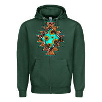 Sports Green aztec leopard turquoise sunflower Zipper Hoodie - JahusDesignShop