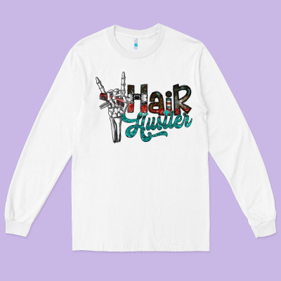 Hair Hustler2 Long Sleeve Tee Designed By Sublimationcraftshop