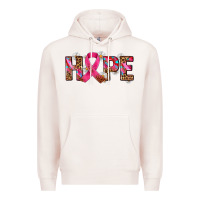 Pale Pink hope and cancer ribbon Premium Hoodie - AdoDesignShop