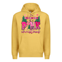 Antique Gold i'm dreaming of a pink christmas flamingo Premium Hoodie - MaliasSmallBusiness