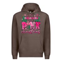 Coffee i'm dreaming of a pink christmas flamingo Premium Hoodie - MaliasSmallBusiness