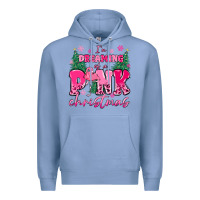 Colony Blue i'm dreaming of a pink christmas flamingo Premium Hoodie - MaliasSmallBusiness