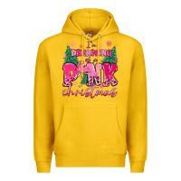 Lemon i'm dreaming of a pink christmas flamingo Premium Hoodie - MaliasSmallBusiness
