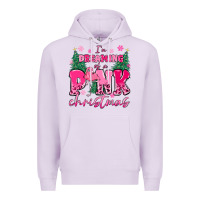 Lilac i'm dreaming of a pink christmas flamingo Premium Hoodie - MaliasSmallBusiness