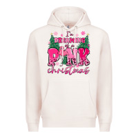 Pale Pink i'm dreaming of a pink christmas flamingo Premium Hoodie - MaliasSmallBusiness