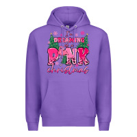 Purple i'm dreaming of a pink christmas flamingo Premium Hoodie - MaliasSmallBusiness