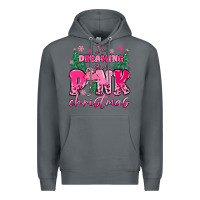 Rock i'm dreaming of a pink christmas flamingo Premium Hoodie - MaliasSmallBusiness