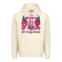 Sandshell i'm dreaming of a pink christmas flamingo Premium Hoodie - MaliasSmallBusiness