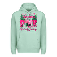 Seafoam i'm dreaming of a pink christmas flamingo Premium Hoodie - MaliasSmallBusiness