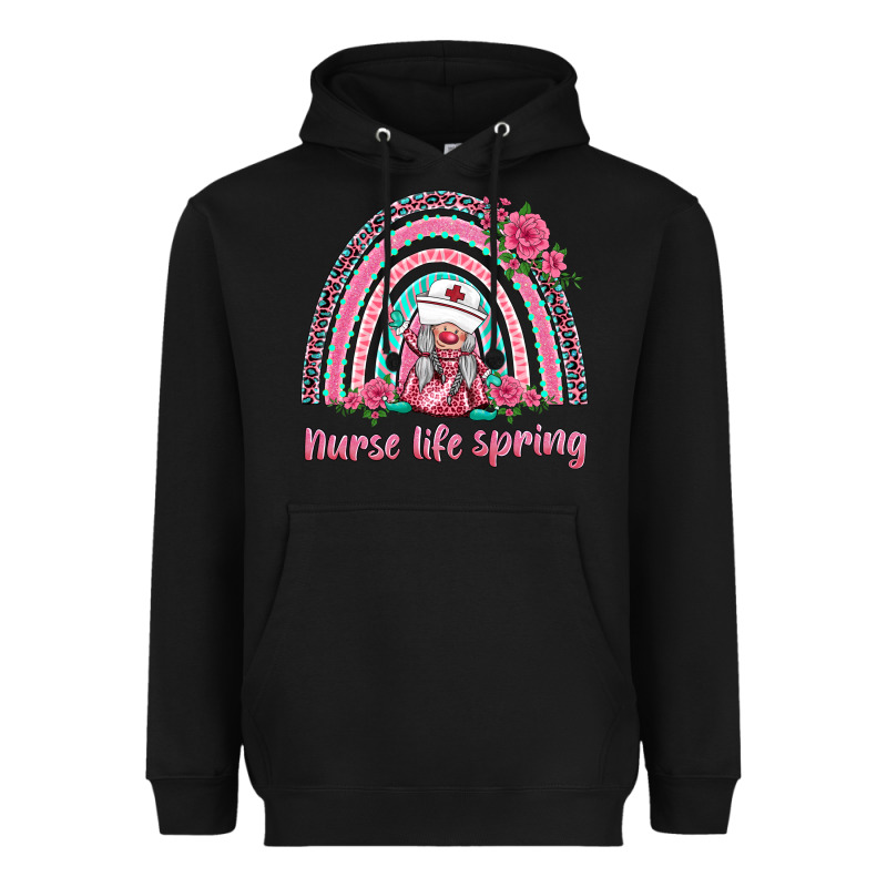 Nurse Life Spring Rainbow Heavyweight Hoodie by BarkalooDesign | Teevron
