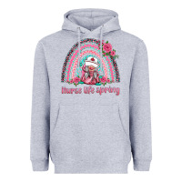 Heather Grey nurse life spring rainbow Heavyweight Hoodie - BarkalooDesign