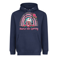 Navy nurse life spring rainbow Heavyweight Hoodie - BarkalooDesign