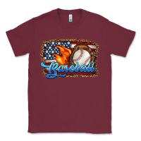 Burgundy western american flag baseball Classic Tee - HRA Design Shop
