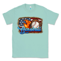 Seafoam western american flag baseball Classic Tee - HRA Design Shop
