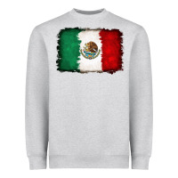 Heather Grey Mexican flag Heavyweight Sweatshirt - RanaPortraitStore