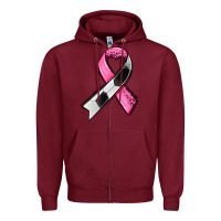 Burgundy breast cancer sport ribbons Zipper Hoodie - AdoDesignShop