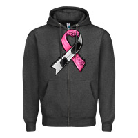 Charcoal Heather breast cancer sport ribbons Zipper Hoodie - AdoDesignShop
