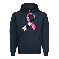 Navy breast cancer sport ribbons Zipper Hoodie - AdoDesignShop