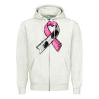 Oatmeal Heather breast cancer sport ribbons Zipper Hoodie - AdoDesignShop