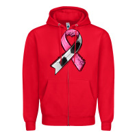Red breast cancer sport ribbons Zipper Hoodie - AdoDesignShop