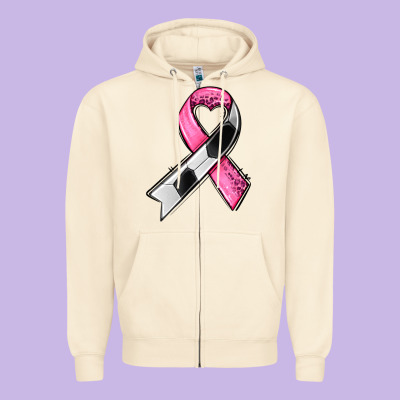 Breast Cancer Sport Ribbons Zipper Hoodie Designed By Adodesignshop