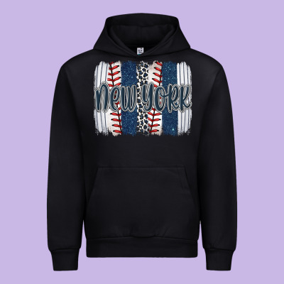 New York Baseball Team Spirit Brushstrokes Urban Hoodie Designed By Artiststas