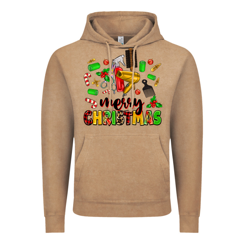 Merry Christmas Hair Vintage Hoodie by MaliasSmallBusiness | Teevron