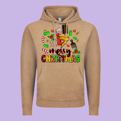 Vintage Hoodie merry christmas hair
