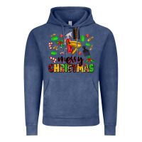 Vintage Denim merry christmas hair Vintage Hoodie - MaliasSmallBusiness