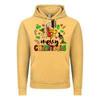Vintage Mustard merry christmas hair Vintage Hoodie - MaliasSmallBusiness