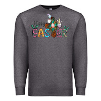 Charcoal Heather cross rabbit gnomes happy easter Premium Sweatshirt - Jasminsmagicworld