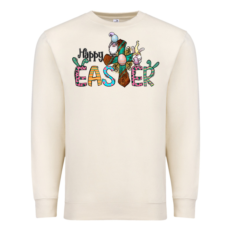 Cross Rabbit Gnomes Happy Easter Premium Sweatshirt by Jasminsmagicworld | Teevron